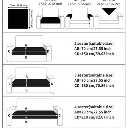 Geometric Pattern Sofa Cover and Pillowcase - Grey - SmartSouks