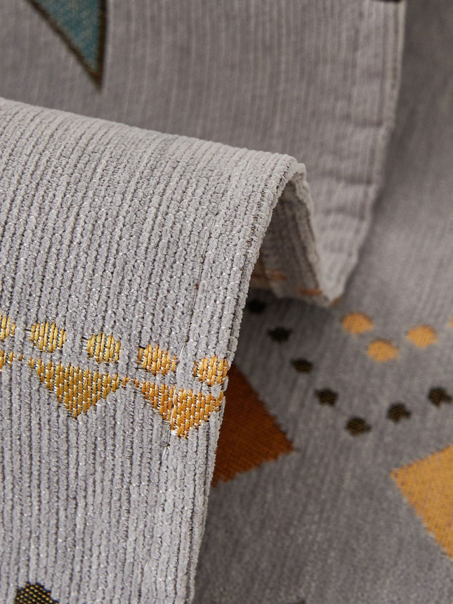 Geometric Pattern Sofa Cover and Pillowcase - Grey - SmartSouks