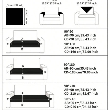 Geometric Pattern Sofa Covers and Pillowcases - Blue - SmartSouks