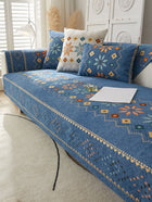 Geometric Pattern Sofa Covers and Pillowcases - Blue - SmartSouks
