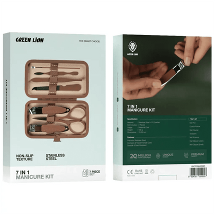 Green Lion 7-In-1 Manicure Kit - BrownManicure Kit