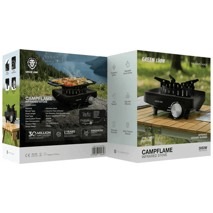 Green Lion Campflame Infrared Camping Stove - Black