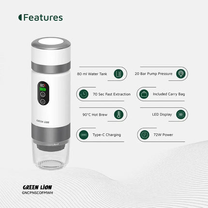 Green Lion Campinas Portable Coffee Maker 80mLPortable Coffee Maker