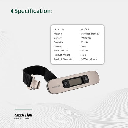 Green Lion Digital Luggage Scale - SilverLuggage Scale