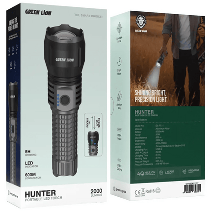 Green Lion Hunter Portable LED TorchFlashlights & Torches