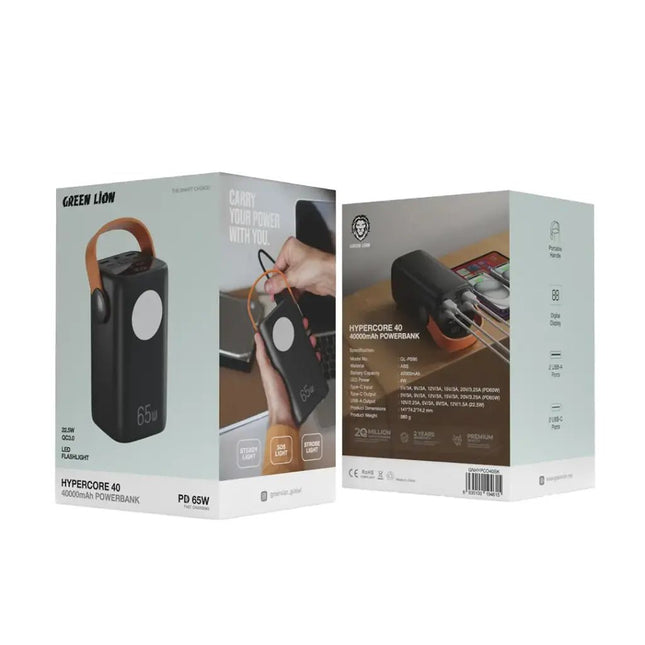 Green Lion Hyper Core 40 Power Bank 40000mAh - BlackPower Banks