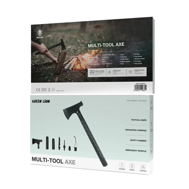 Green Lion Multi-Tool Axe - BlackCamping &amp; Hiking