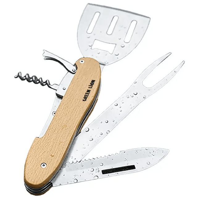 Green Lion Multifunction BBQ Tool Set - WoodCamping &amp; Hiking