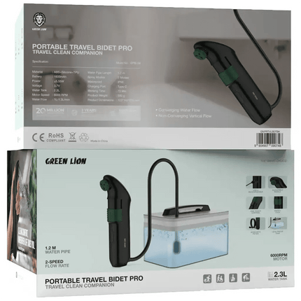 Green Lion Portable Travel Bidet Pro with Tank - BlackPortable Bidet