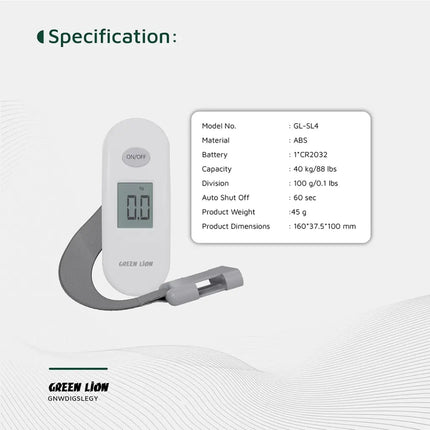 Green Lion Weight Mate Digital Luggage Scale - WhiteLuggage Scale