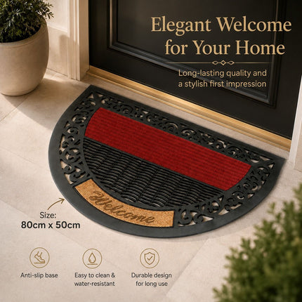Half-Round Welcome Door Mat 80x50cm