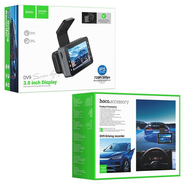 Hoco Dash cam “DV9” driving recorder-Battery 200mAh - Cable Length 3.5m - SmartSouks