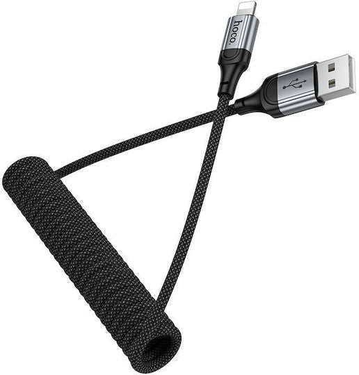 HOCO Fast Charging Type-C to Lightning Spring Braided 1.5m Data Cable (Black) - SmartSouks