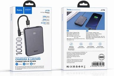 HOCO Power Bank with Bidirectional Cable 10000mAh 22.5W USB-A + 20W PD USB-C - SmartSouks