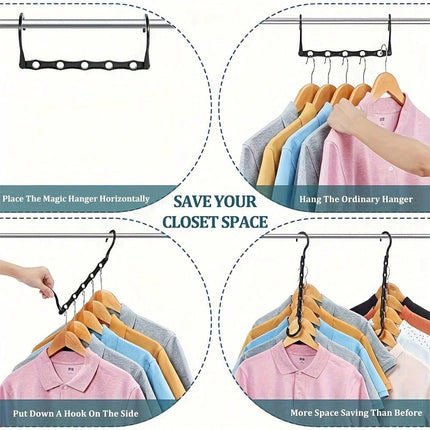 Magic Space Saving Clothes Hanger Black - SmartSouks