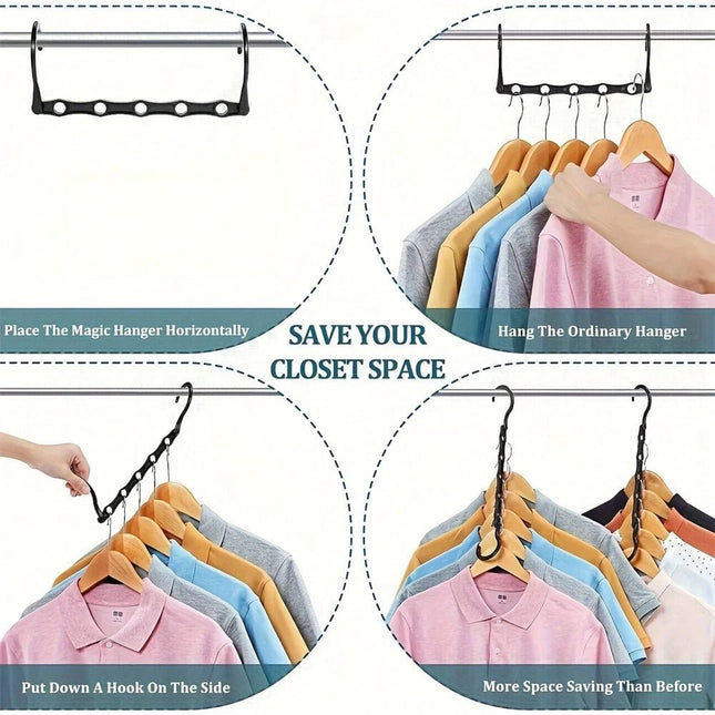 Magic Space Saving Clothes Hanger Black - SmartSouks
