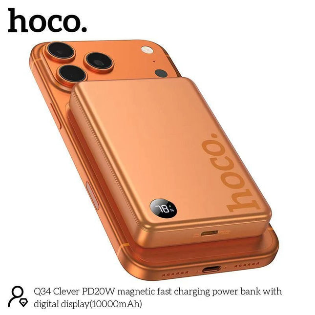 Magnetic Wireless Power Bank Fast Charge PD20W 10000mAh -Orange