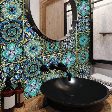 Mandala Floral Tile Wall Stickers 20pcs - SmartSouks