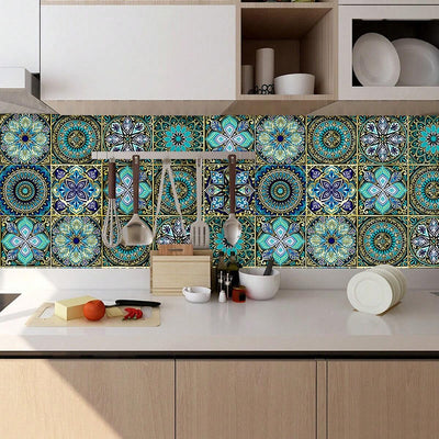 Mandala Floral Tile Wall Stickers 20pcs - SmartSouks