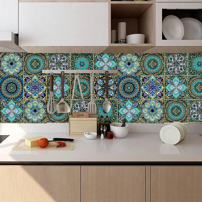 Mandala Floral Tile Wall Stickers 20pcs - SmartSouks