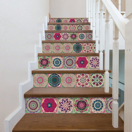 Moroccan Floral Tile Wall Stickers 24pcsWall Stickers