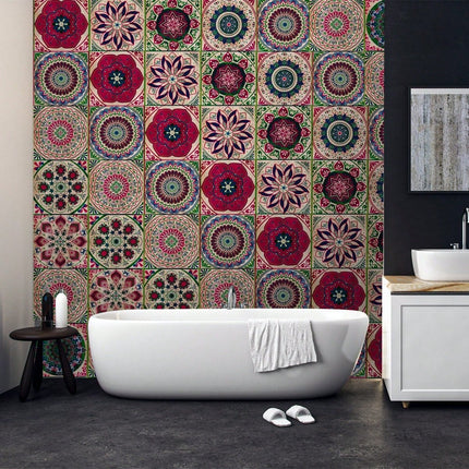 Moroccan Floral Tile Wall Stickers 24pcsWall Stickers