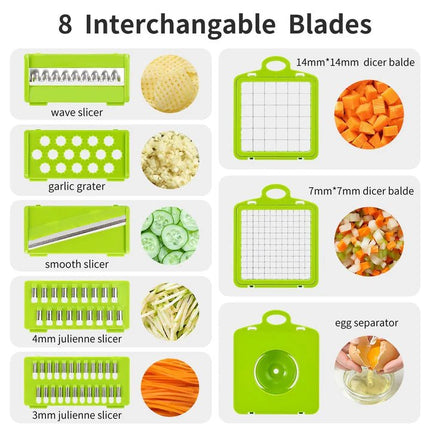 Multifunctional Vegetable Cutter Food Cutter Potato Cutter, Egg Separator Slicer - SmartSouks