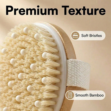 Natural Body Dry Brush – Exfoliating Massage Brush for Smooth, Radiant SkinBath Brush