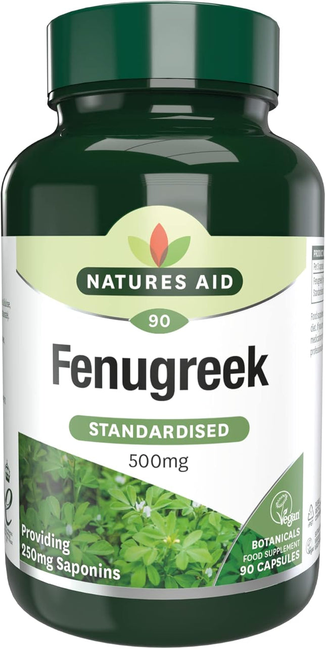 Natures Aid Fenugreek 500mg 90 Capsules - SmartSouks
