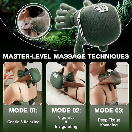 Neck and Back Massager with Heat, 3D Bionic Hand Design - SmartSouks