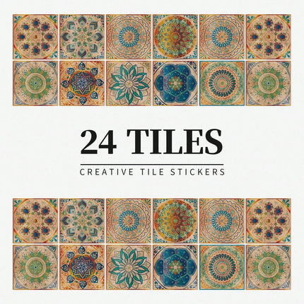 Nordic Floral Tile Wall Stickers 24pcs - SmartSouks