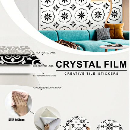 Nordic Floral Tile Wall Stickers 24pcs - SmartSouks