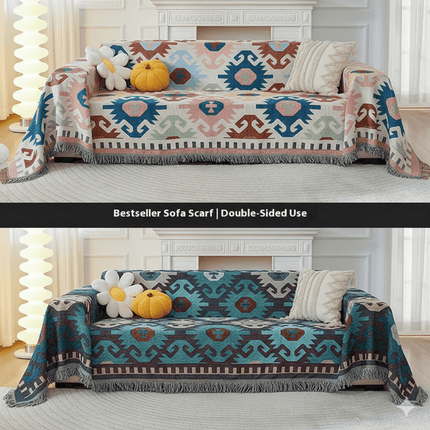 Nordic Style Sofa Blanket - Double Sided - Blue/White 180*300cm - SmartSouks