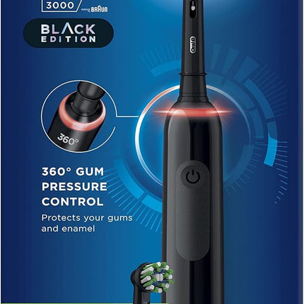 Oral-B Pro 3 - 3000 - Black Electric Toothbrush - SmartSouks