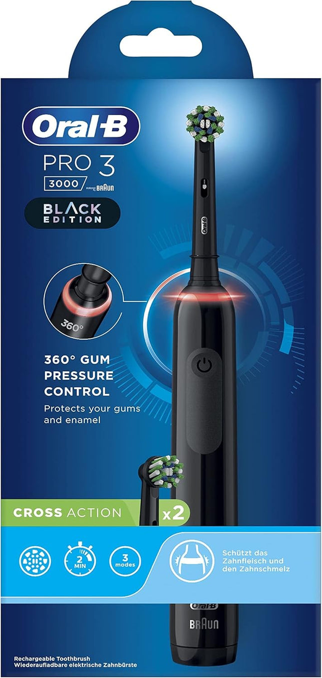 Oral-B Pro 3 - 3000 - Black Electric Toothbrush - SmartSouks