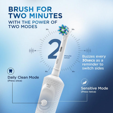 Oral-B Vitality 100 Crossaction Rechargeable Electric Toothbrush White - SmartSouks