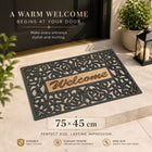 Ornate Scrollwork Welcome Door Mat (75x45cm)Door Mat