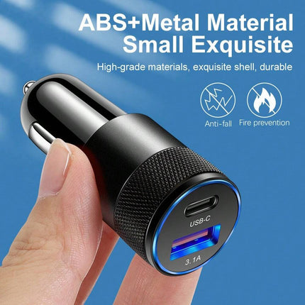 PD Fast Charging Car Charger Black - SmartSouks