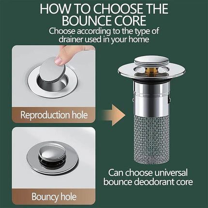 Pop-Up Sink Drain Strainer – Hair Catcher & Anti-Clog Stopper - SmartSouks