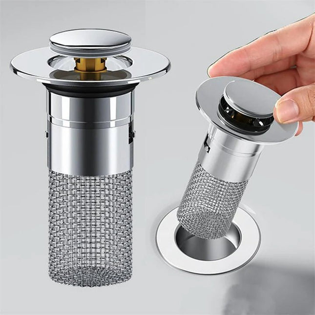 Pop-Up Sink Drain Strainer – Hair Catcher & Anti-Clog Stopper - SmartSouks