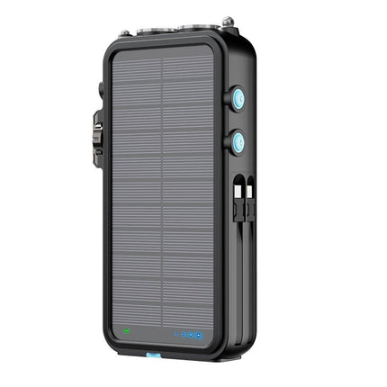 Powerology 16000mAh Solar Power Bank with FM Radio, Speaker & Lights