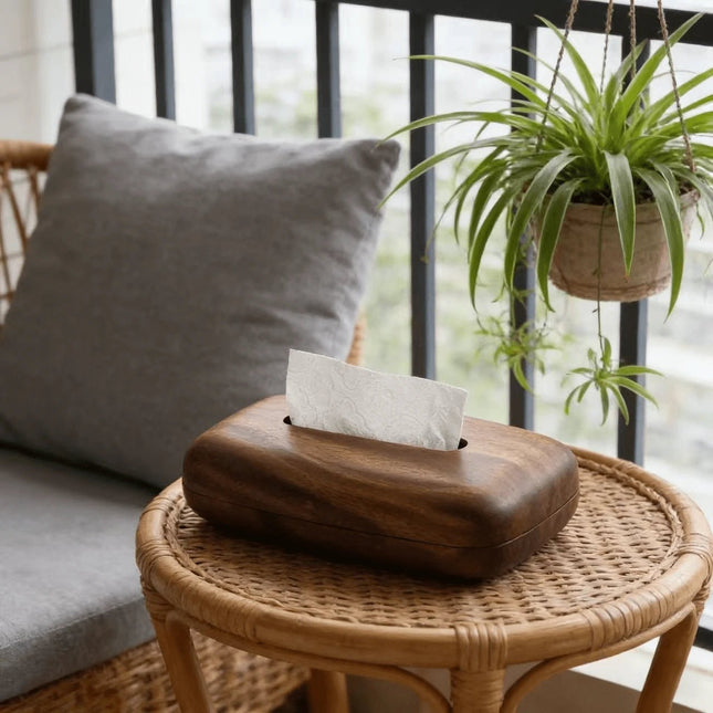 Premium Walnut Wood Tissue Box - SmartSouks