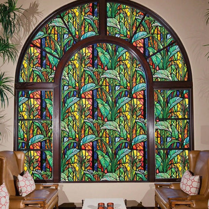 Red Green Leaf Window Film – Static Cling & UV Protection, 45×100cmWindow Film
