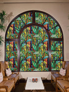 Red Green Leaf Window Film – Static Cling & UV Protection, 45×100cmWindow Film