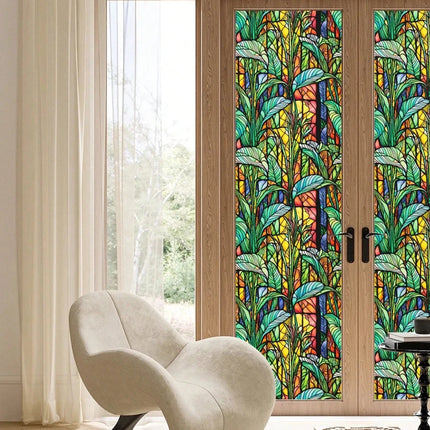 Red Green Leaf Window Film – Static Cling & UV Protection, 45×100cmWindow Film