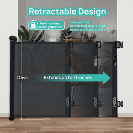 Retractable Baby & Pet Safety Gate 140x78cmBaby & Pet Gate