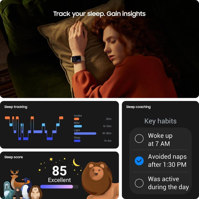 Samsung Galaxy Fit3 Smartwatch, Exercise and Sleep Tracking, Bluetooth, 40mm, Gray - SmartSouks
