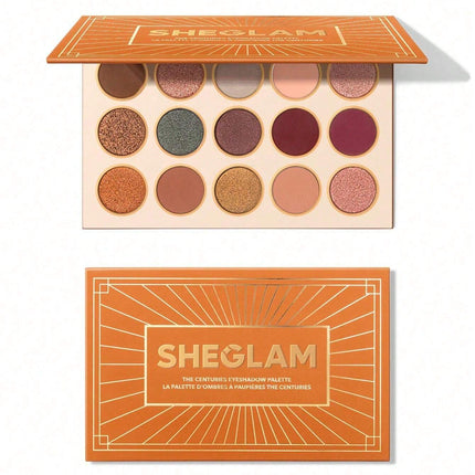 SHEGLAM Centuries Palette 15-Color Matte Shimmer Eyeshadow Palette Neutral And Cool Tones - SmartSouks