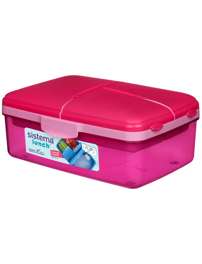 Sistema Lunch Slimline Quaddie w/ Sauce Bottle 1.5LSchool Lunch Box