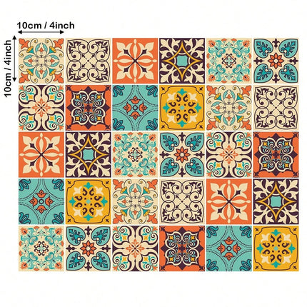 Spanish Floral Tile Wall Stickers 30pcs - SmartSouks